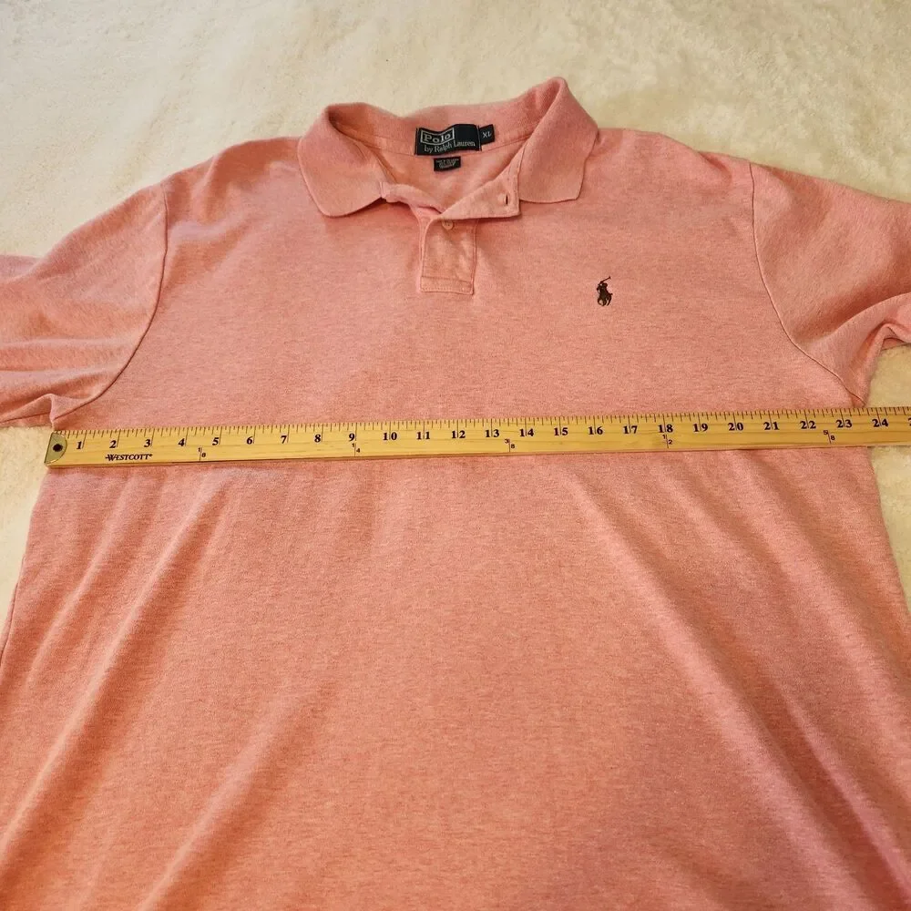 Polo Ralph Lauren Mens XL Pink Brown Pony Logo Short Sleeve Shirt Preppy Y2K